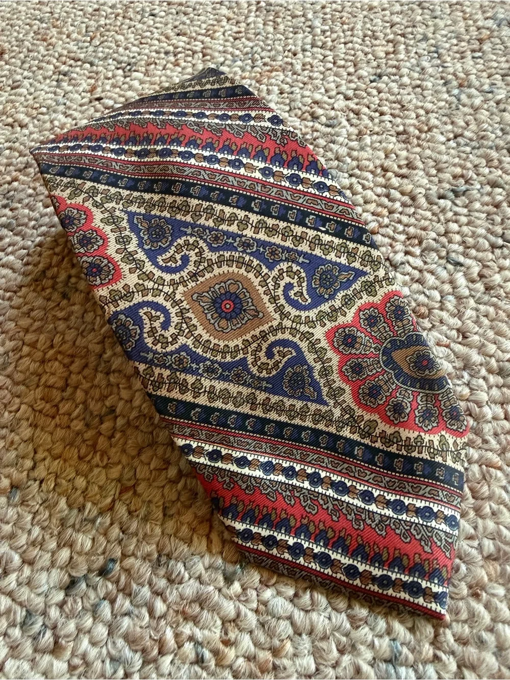 Vintage Liberty of London Paisley Silk Tie made by John Comfort for Harrods